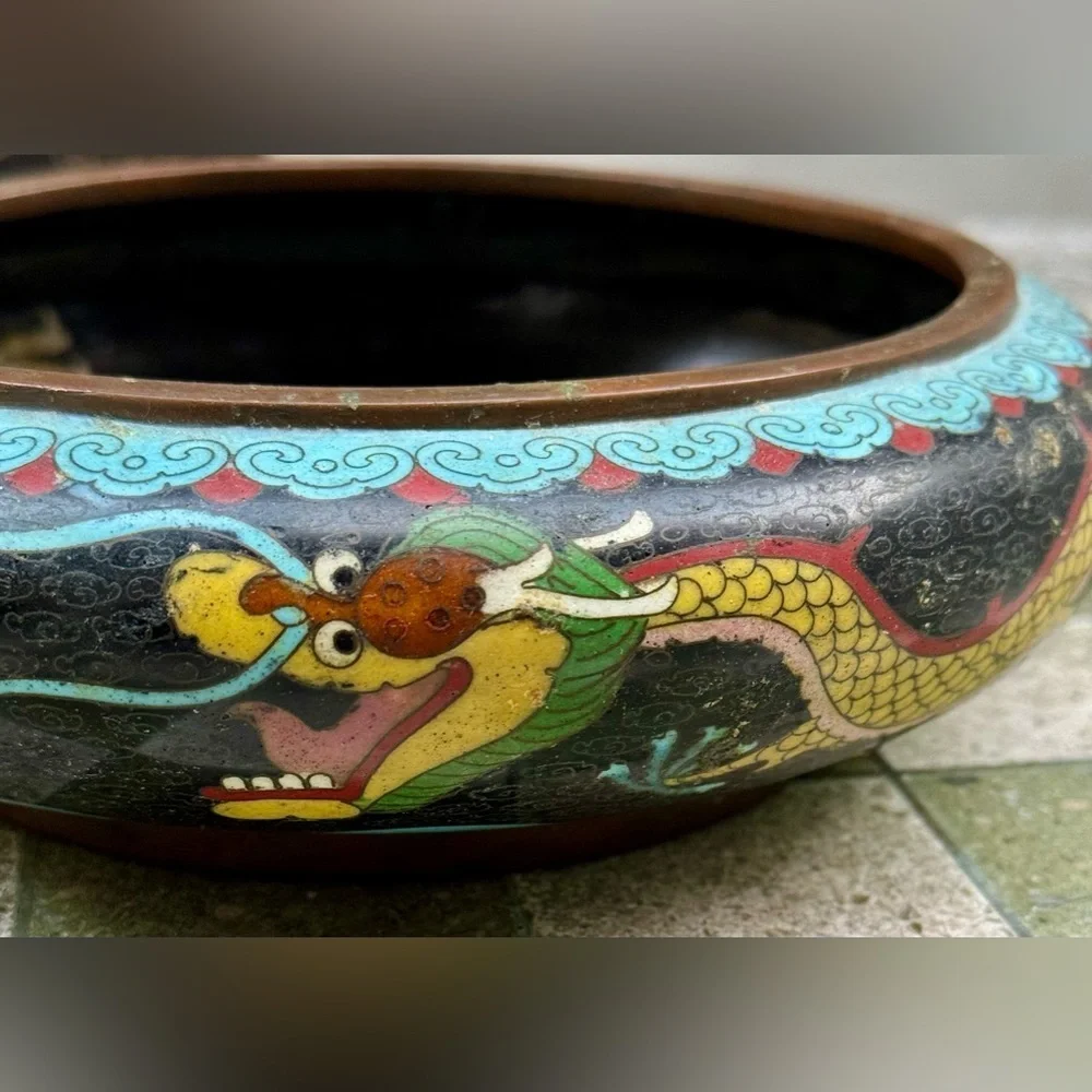 Chinese Republic Period Cloisonne Brush Washer